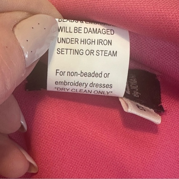 Jovani Royal V Neck Fitted Gown Dresss Hot Pink Metallic Shimmer Prom Wedding - Picture 8 of 16